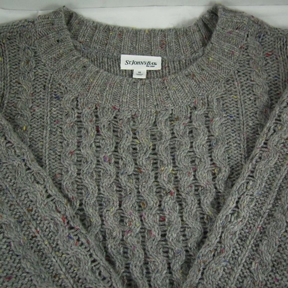 St. John's Bay Heather Grey Long Sleeve Sweater - Picture 2 of 4